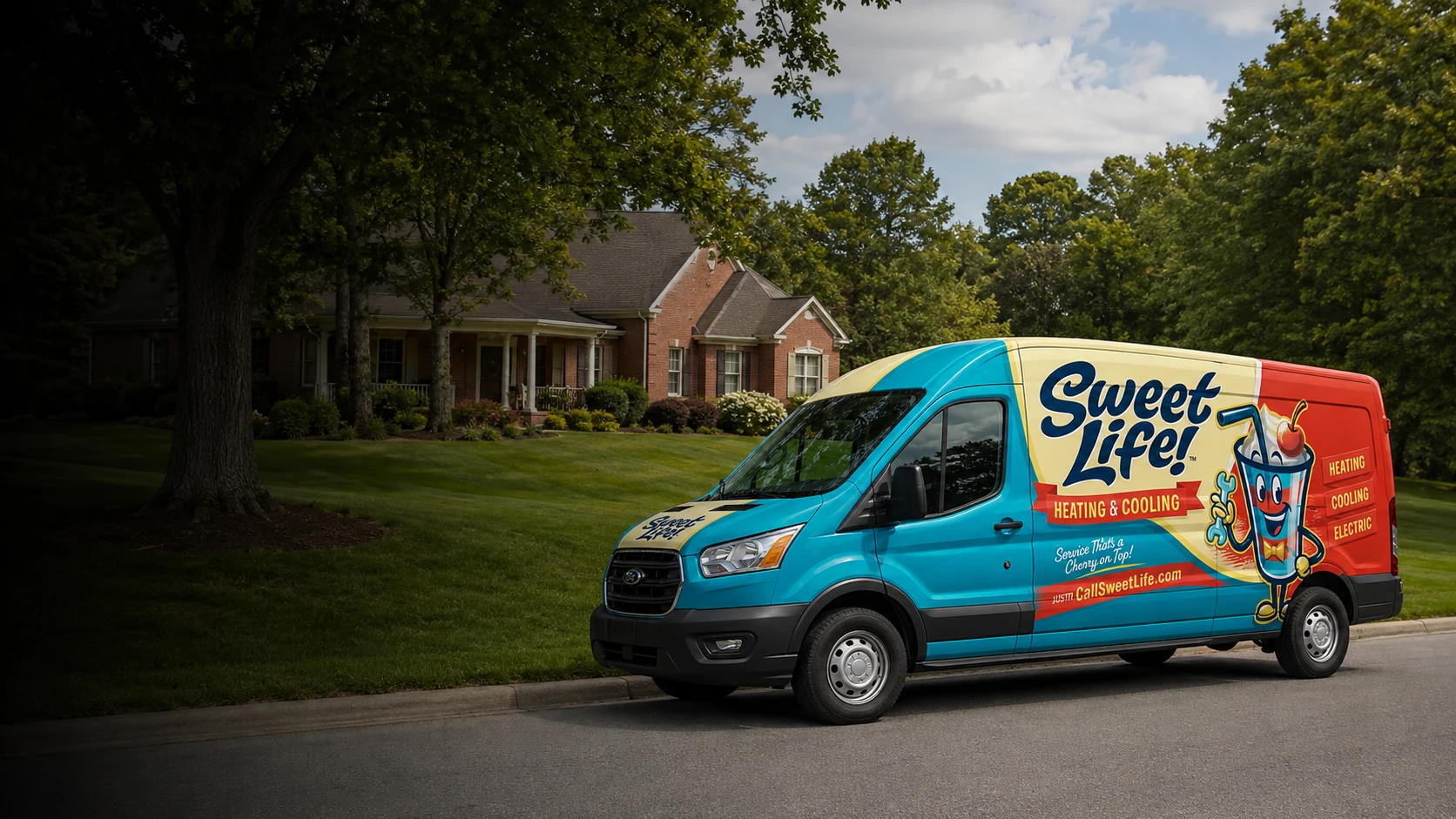 Sweet Life service van parked outside a home in Frankfort, Kentucky